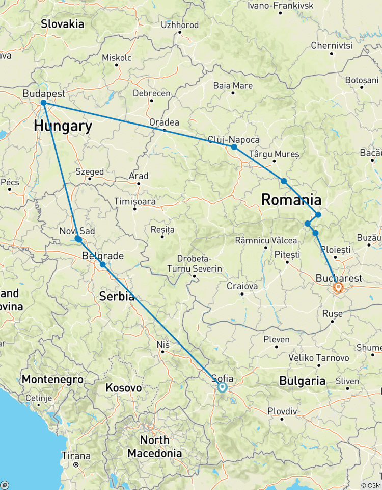 Les trésors des Balkans et de la Transylvanie (from Sofia to Bucarest) circuit