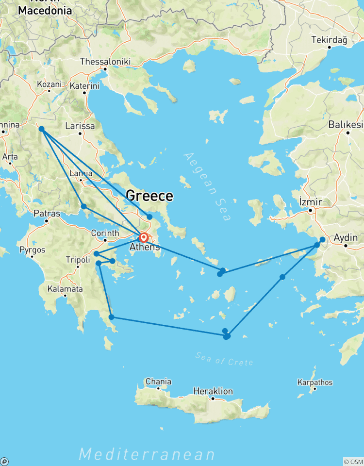 Croisière \"Trésors de Grèce\" avec Delphes et Météores circuit