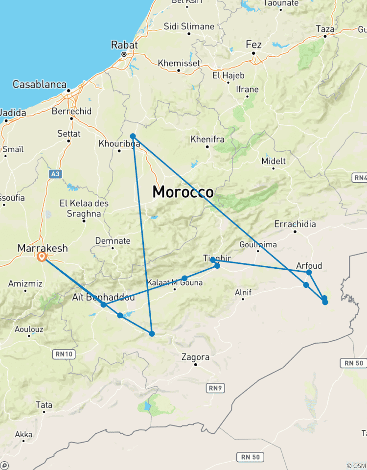 Circuit de 4 jours au Maroc de Marrakech à Merzouga, désert du Sahara circuit