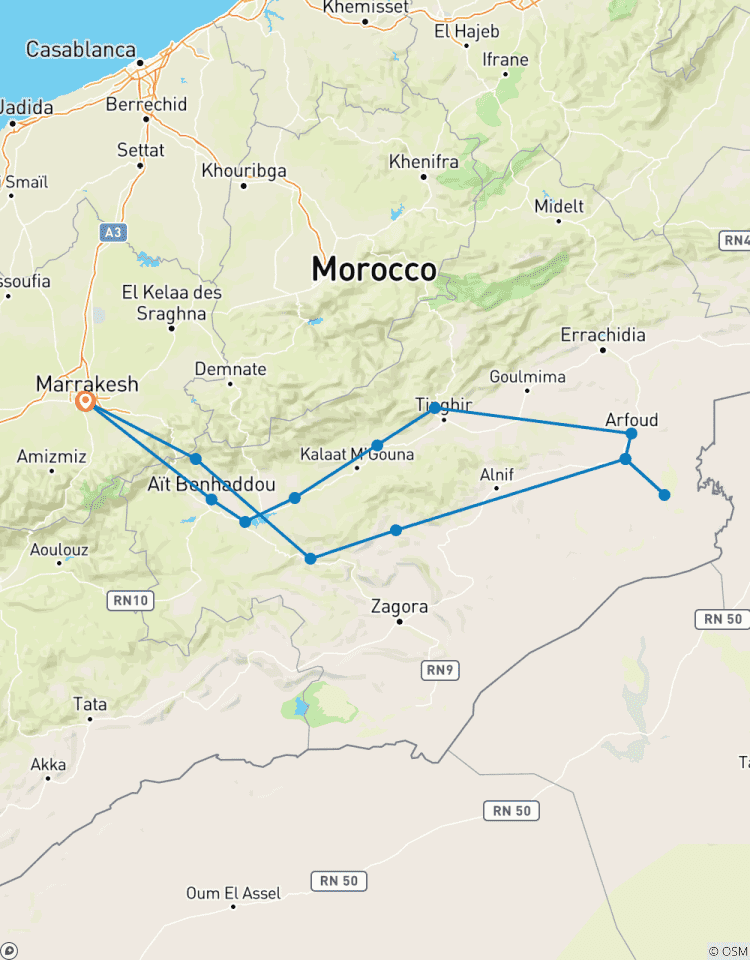 Luxuriöse private 4 Tage Marokko- von Marrakesch nach Merzouga Rundreise