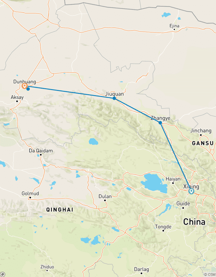 8 Days Qinghai to Dunhuang Group Tour including Chaka Salt Lake Tour