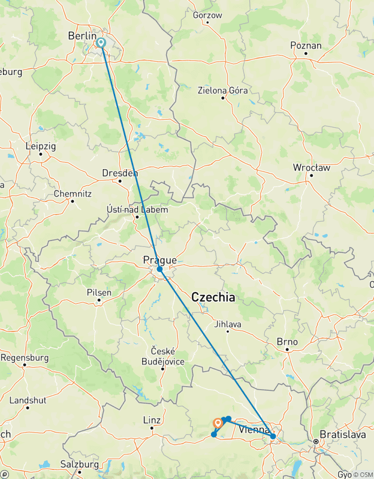 10 jours de découverte de l\'Europe centrale en train : Berlin, Prague et l\'Autriche circuit