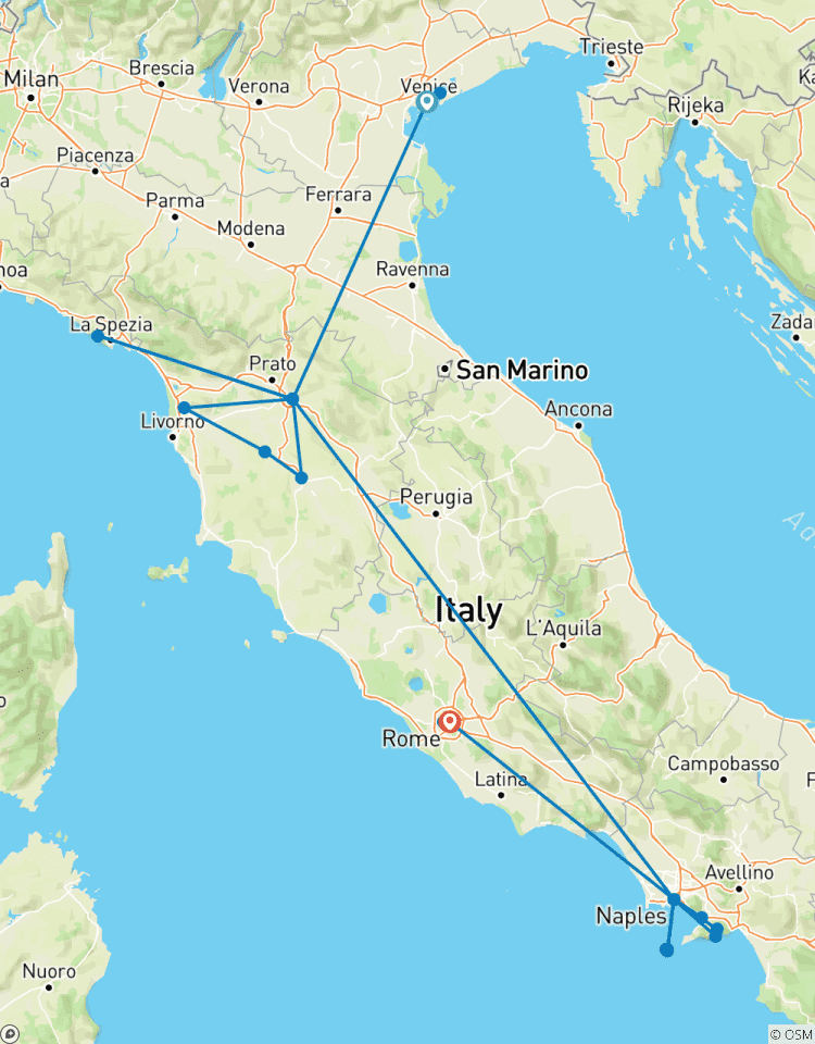 Von Venedig nach Florenz, Neapel und Rom – 11 Tage Rundreise
