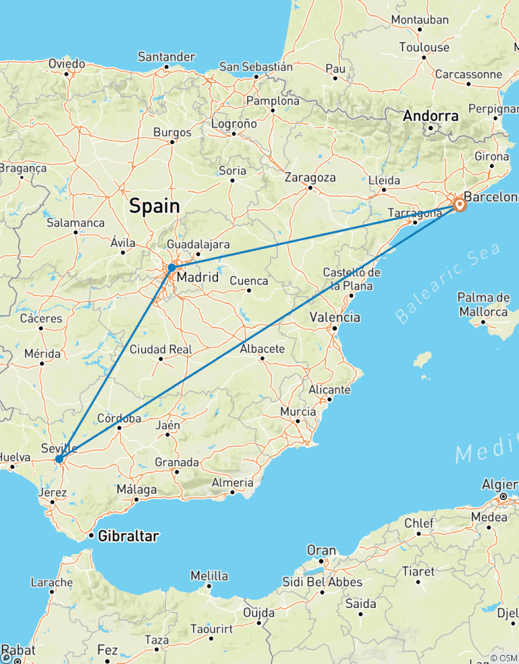 The Best of Madrid and Sevilla in 3 days from Barcelona Tour