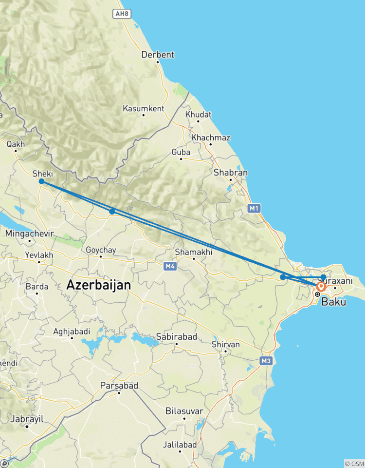 Customized 7 Days Best Private Azerbaijan Family Tour, Daily Start & Private Car Tour