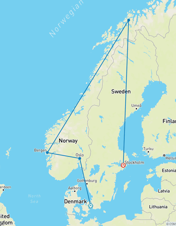 Circuito Aventura Escandinava de Auroras Boreales: 10 días por Dinamarca, Noruega y Suecia
