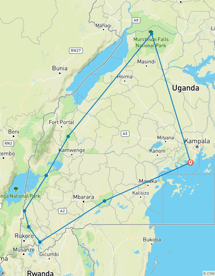 15-daagse gorilla en chimpansee trekking, Big 5 en natuursafari-rondreis