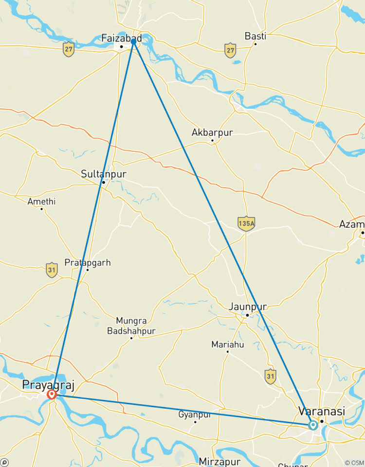 Visite guidée de 5 jours à Varanasi, Ayodhya et Prayagraj circuit
