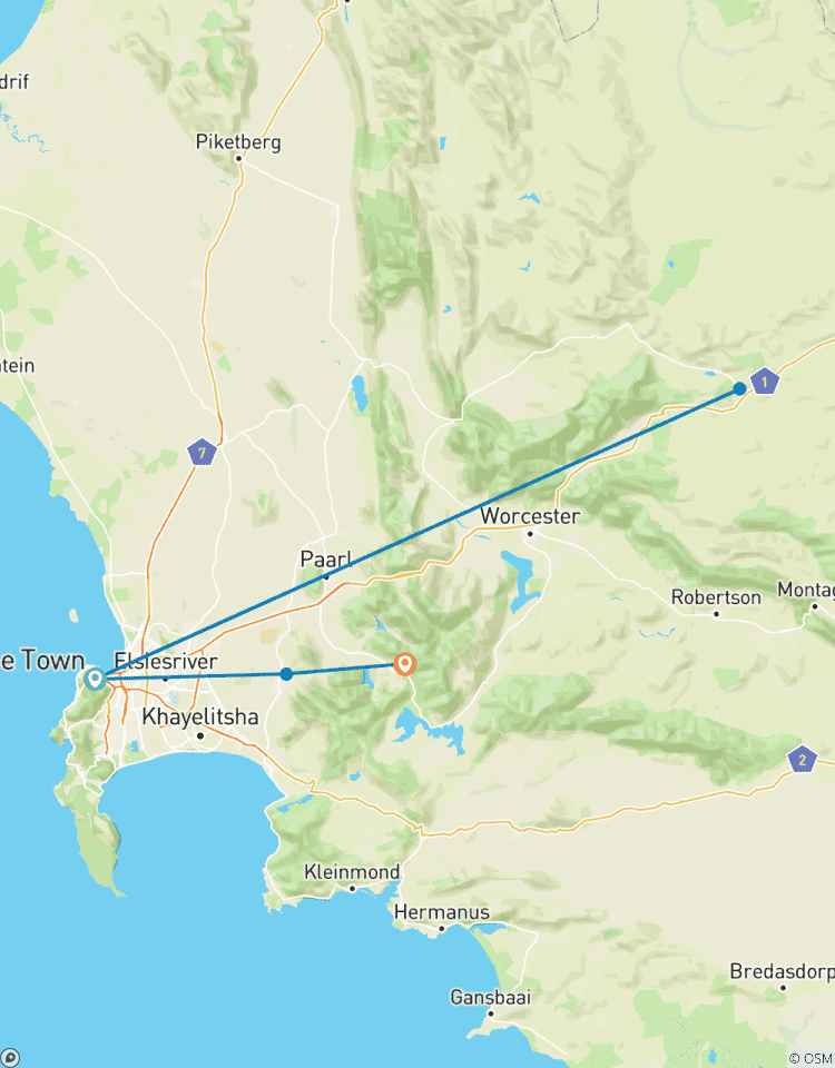 Circuito Safari de 3 días y Ruta del Vino - Ciudad del Cabo