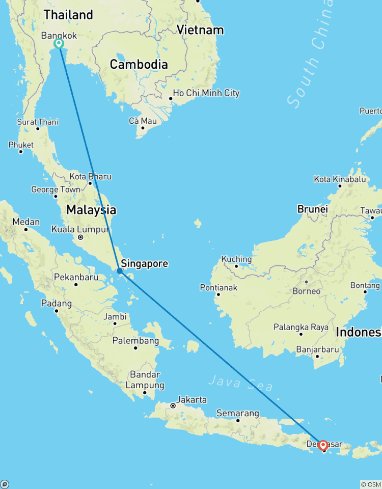 Circuito De los horizontes a las costas: Aventura en Bangkok, Singapur y Bali