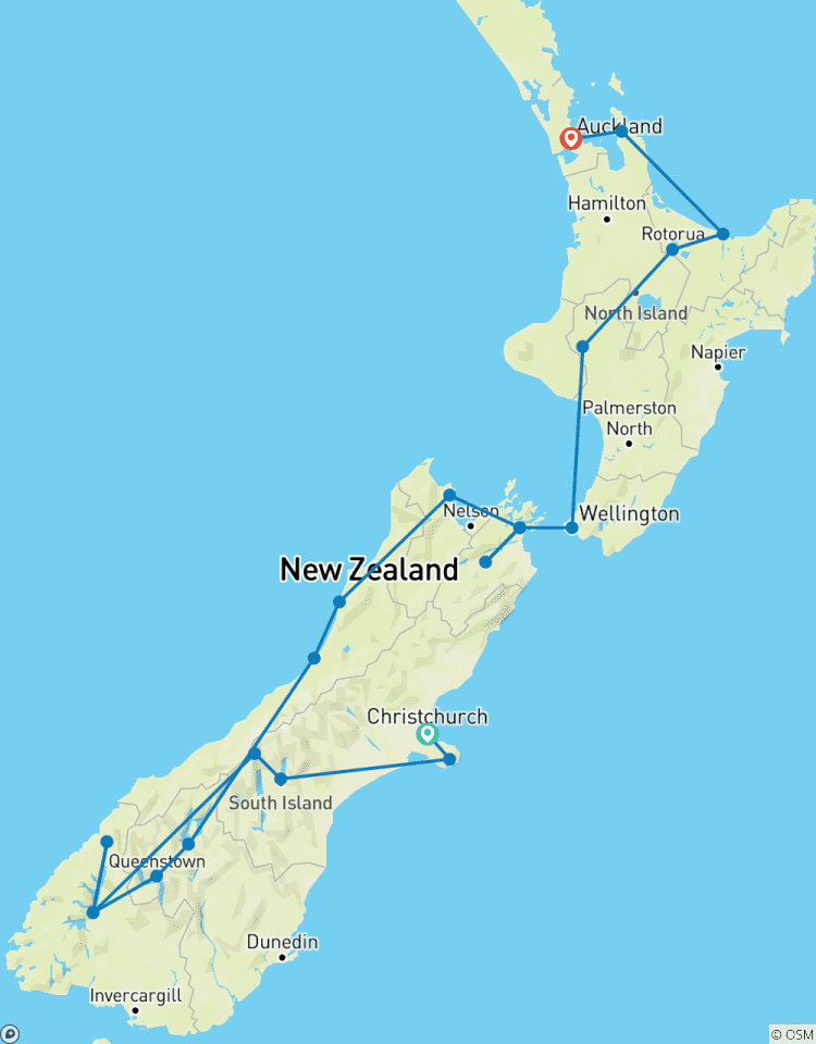Fjorde, Vulkane & Begegnungen - Christchurch bis Auckland Rundreise