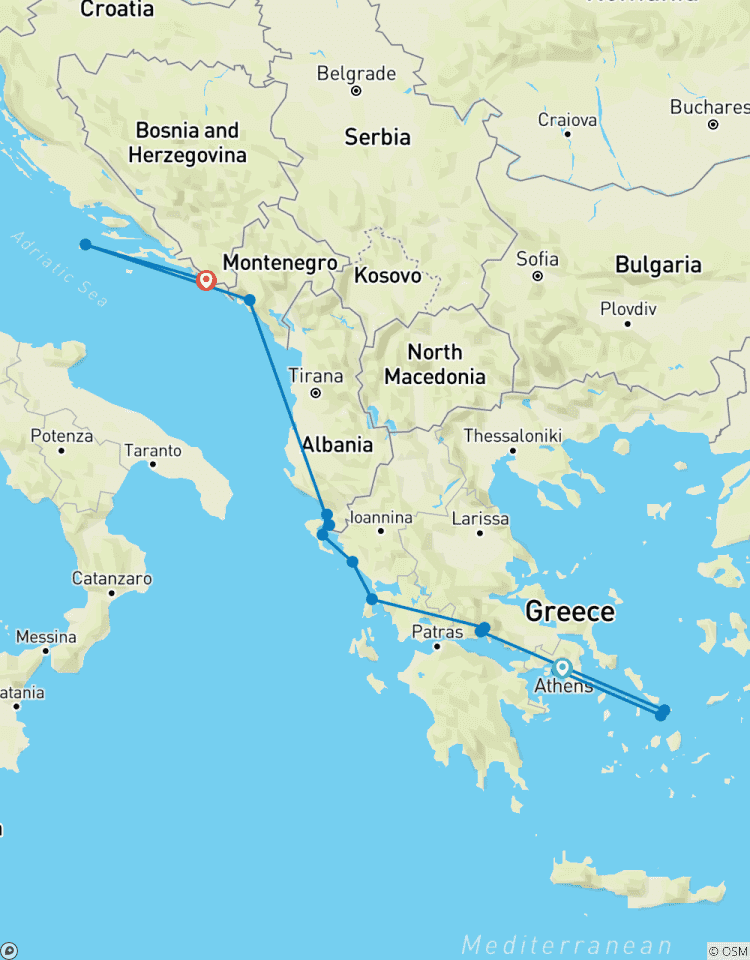 Les îles grecques, le canal de Corinthe et l\'Adriatique circuit