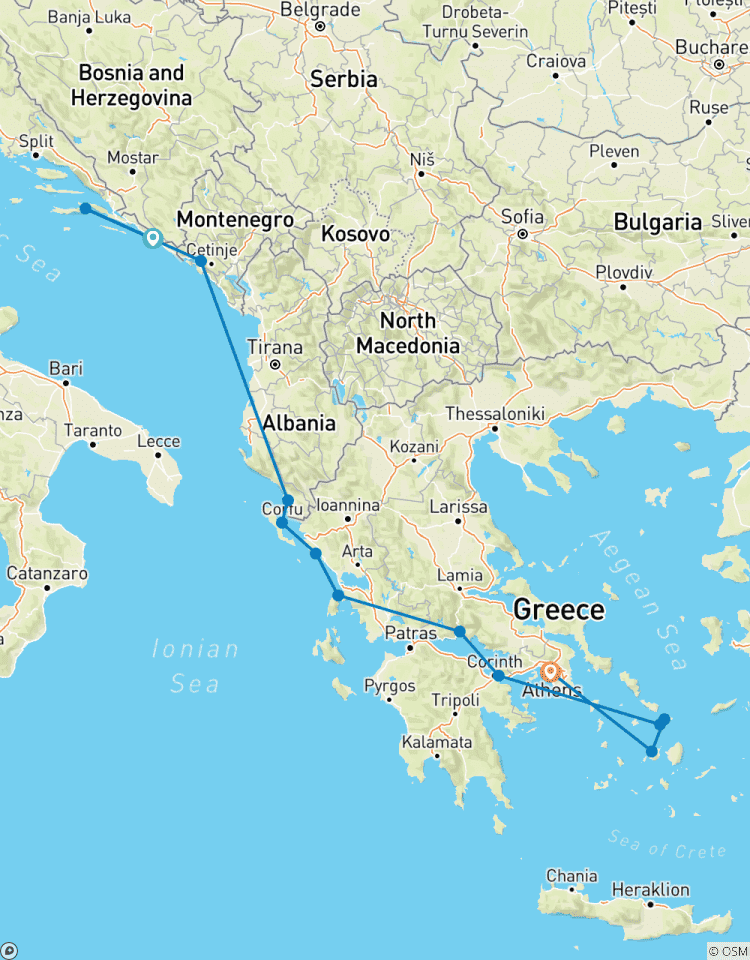 Adriatique, canal de Corinthe et îles grecques 2027|2028 circuit