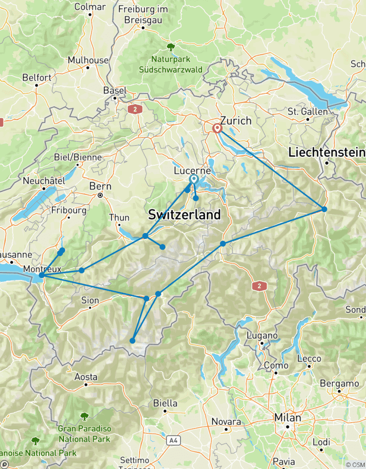 Grote treinreis door Zwitserland – topattracties-rondreis