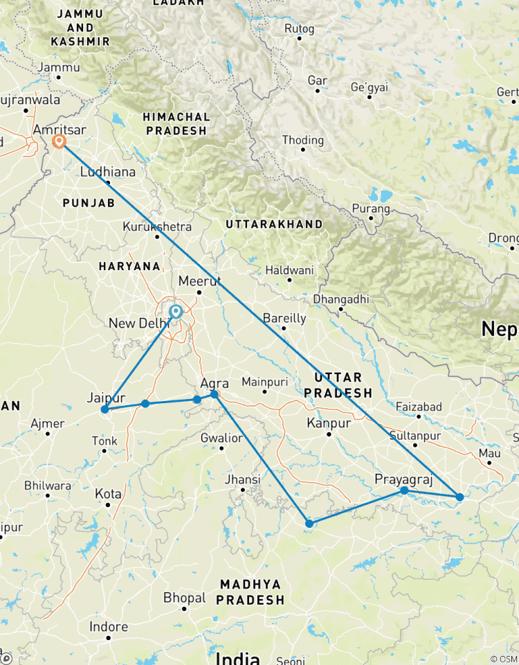 Nordindien Tour mit Taj Mahal, Varanasi & Amritsar Rundreise