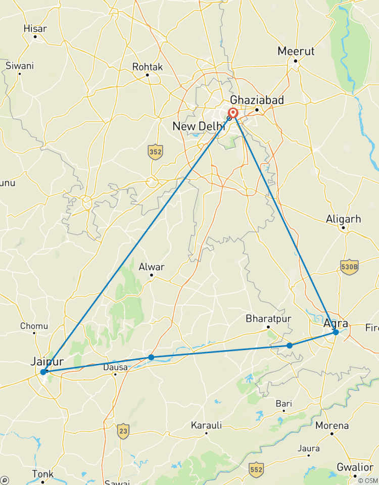 Triangle d\'or de l\'Inde avec lever de soleil au Tajmahal circuit