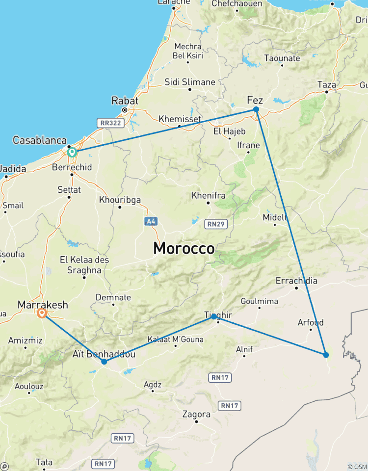 7 Days Casablanca Morocco medium range Safari Tour