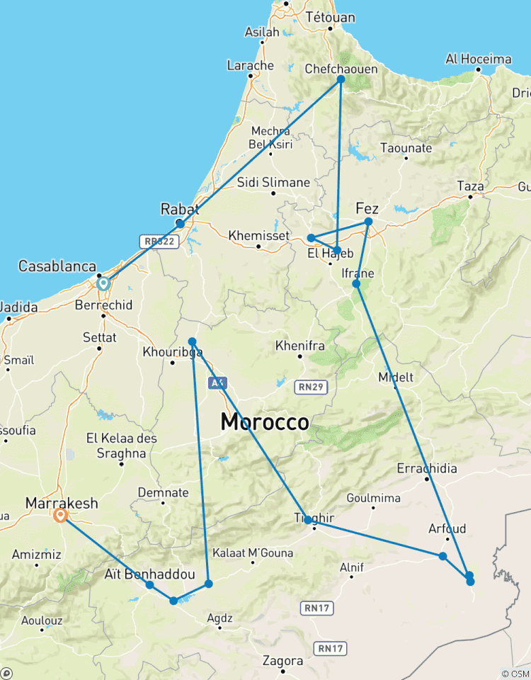 10 Days Casablanca Morocco medium range Safari Tour