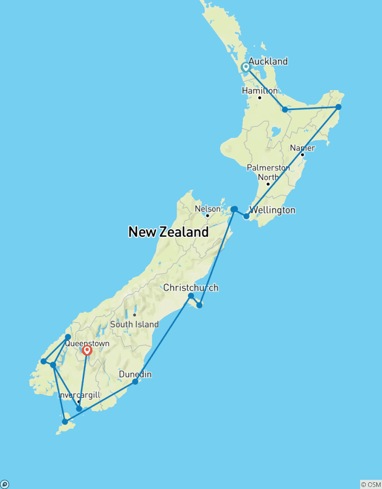 New Zealand Coastal Expedition with Cityscapes to Geothermal Gems Auckland → Queenstown (2026) Tour