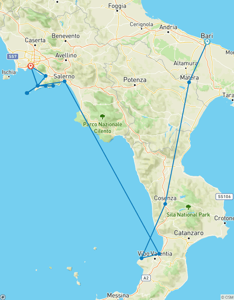 8 days Tour of Calabria and the Beautiful Costiera Tour