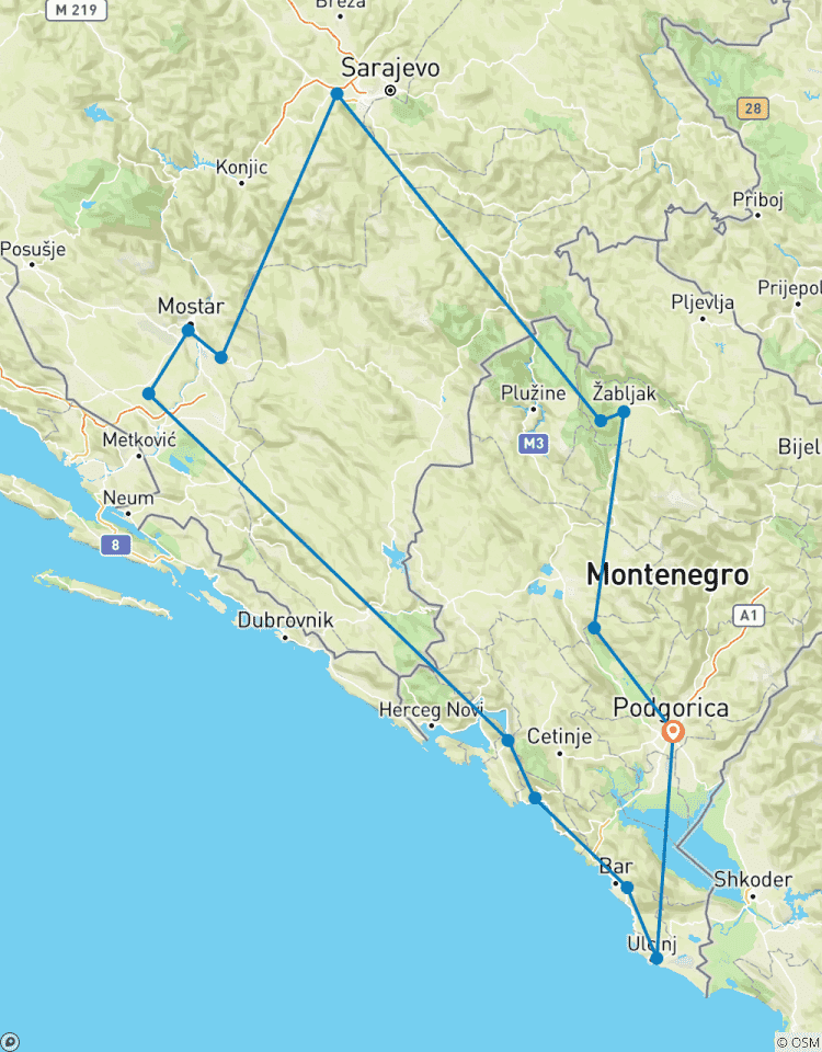 Circuito Viaje de 7 días para descubrir Montenegro y Bosnia
