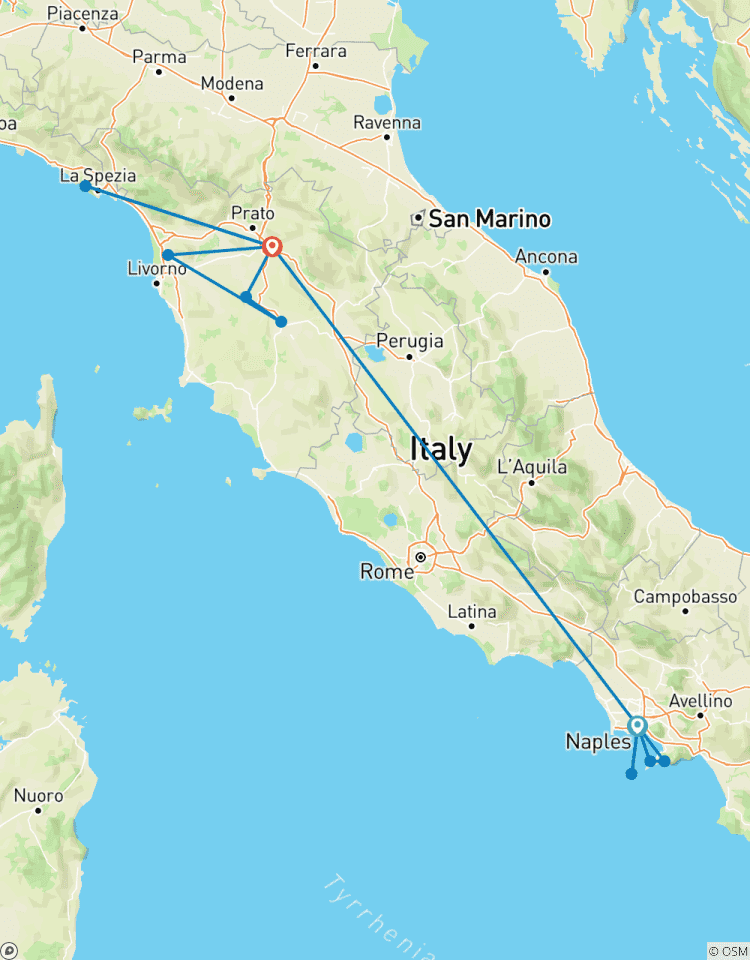Italië in 7 dagen: Van Napels naar Florence via Capri, Amalfi & Toscane-rondreis