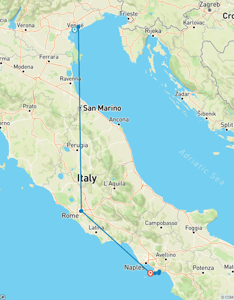 Circuito De las góndolas a la costa: : 10 días en Venecia, Roma y Amalfi con estancia de 5 estrellas