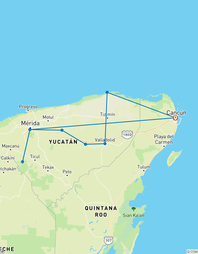 Mini-merveilles mayas en train maya, guide parlant italien circuit