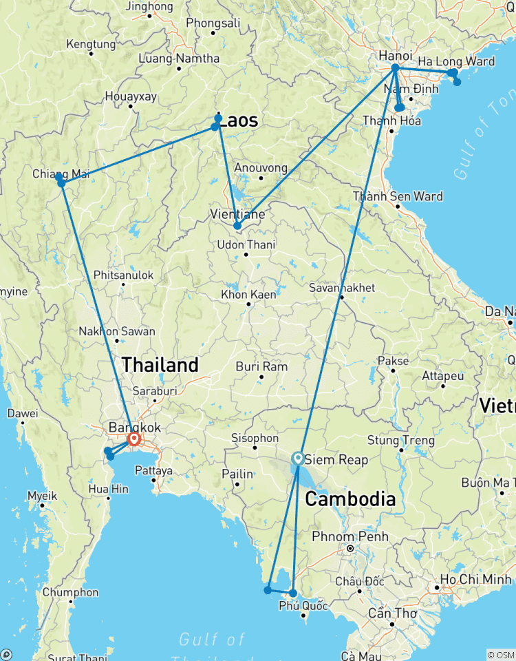 Essence of Indochina & Thailand: 21-Day Cambodia, Vietnam, Laos & Thailand Tour