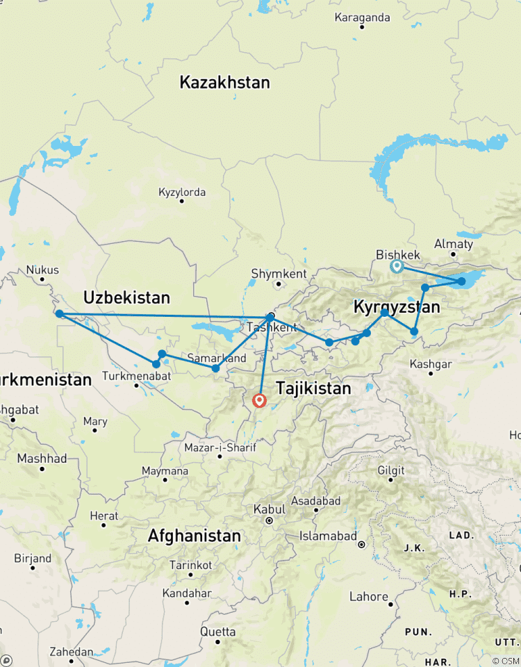 Zentralasiatisches Seidenstraßen-Abenteuer in Kirgisistan und Usbekistan (einschließlich der World Nomad Games) Rundreise