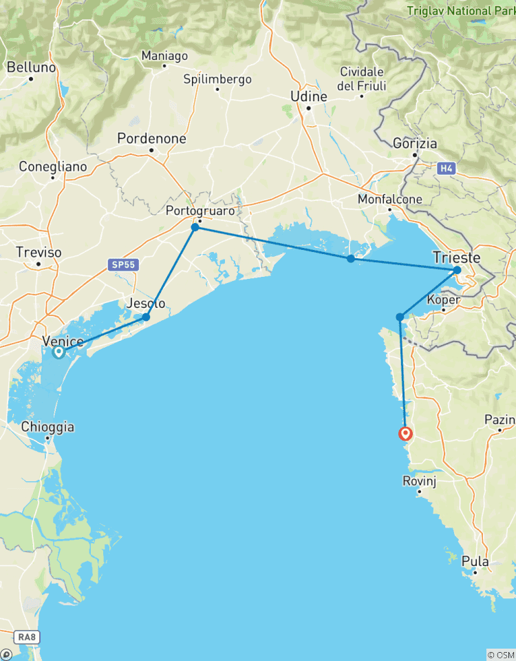Fietstocht Venetië - Triëst - Istrië-rondreis