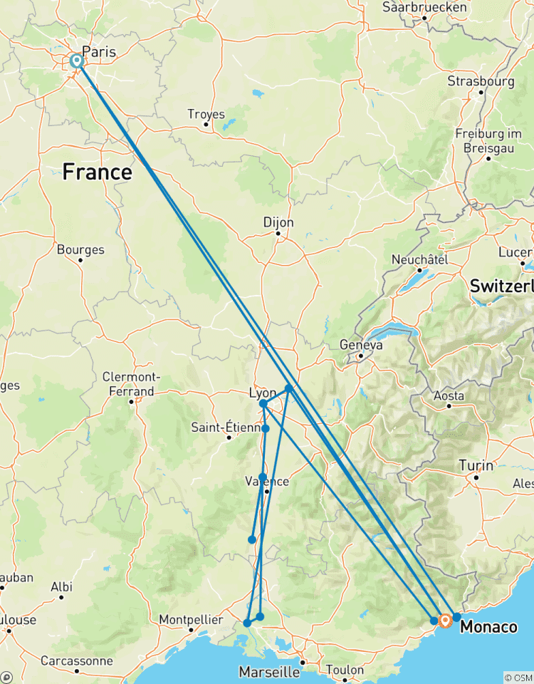 Nice to Paris & Sensations of Lyon and Provence 2027 - 13 Days Tour