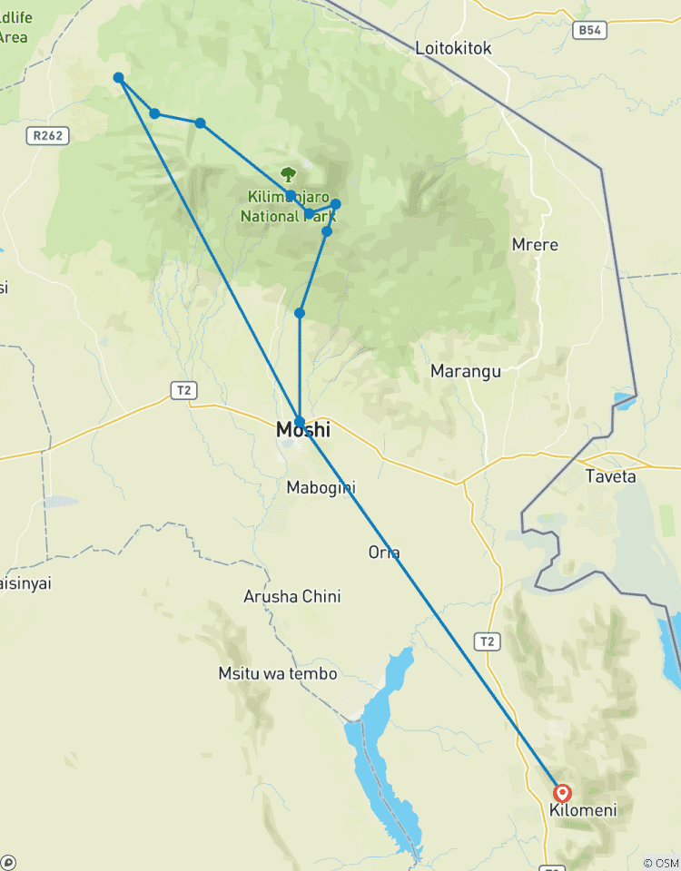 Circuito Mejor Escalada al Kilimanjaro en Tanzania por la ruta Lemosho 8 días