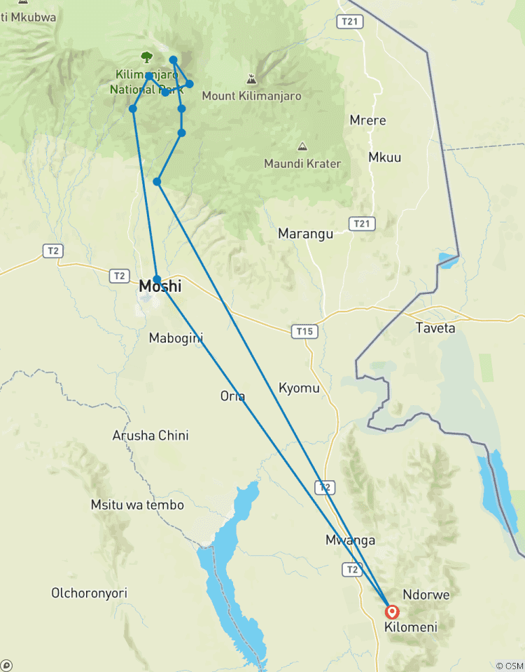 Circuito Ascenso al Kilimanjaro por la Ruta Umbwe 6 Días