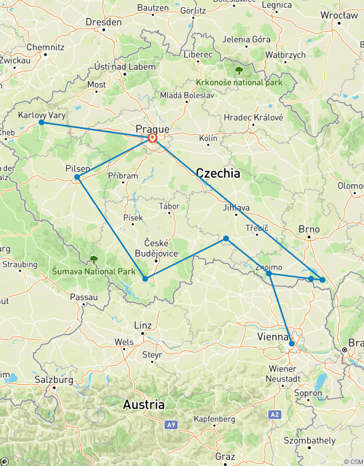 Circuit UNESCO Prague et Tchécoslovaquie - 10 jours avec Vienne circuit