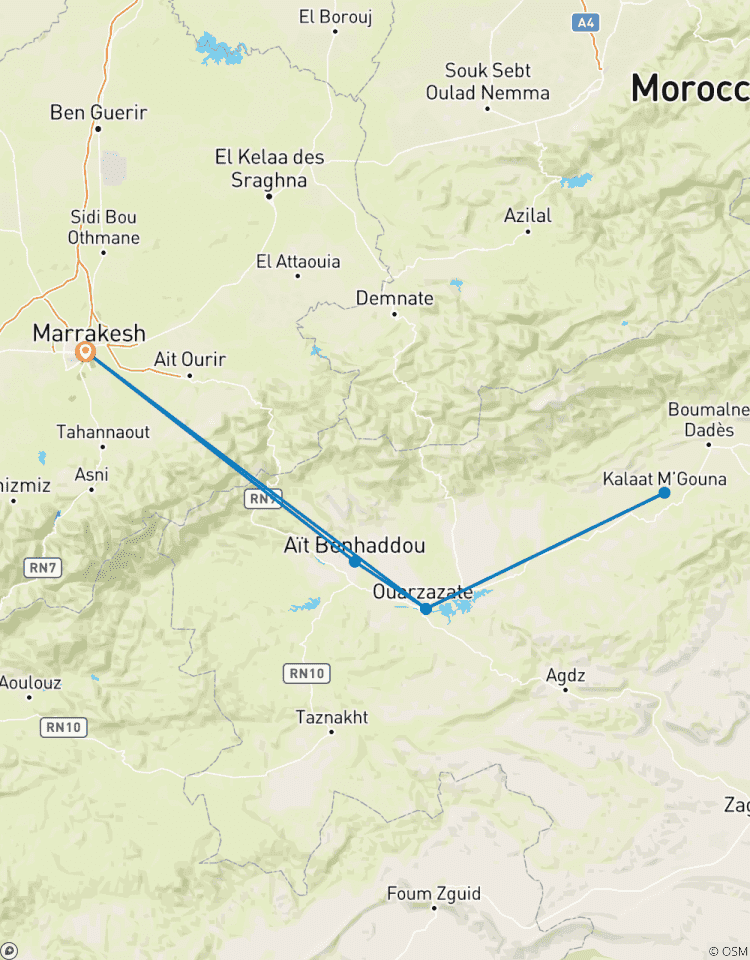 Trek de 2 jours dans la vallée des roses de l\'Atlas au départ de Marrakech circuit