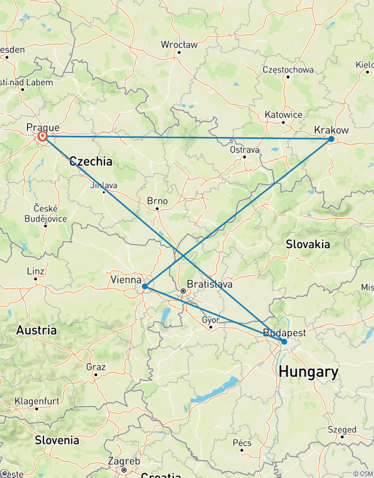 Grand Central Europe - 10 jours (Prague - Cracovie - Vienne - Budapest) circuit