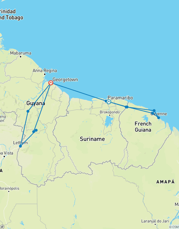Guyana Surinam Französisch-Guayana 15 Tage, 14 Nächte Rundreise