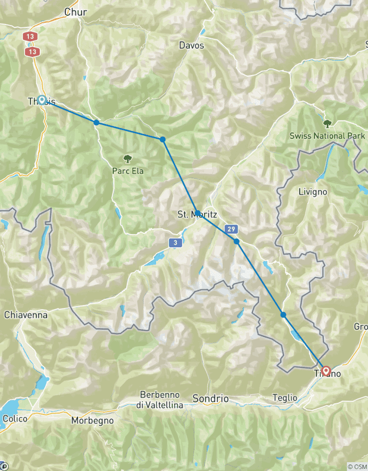 Vacances de randonnée Via Albula & Bernina circuit