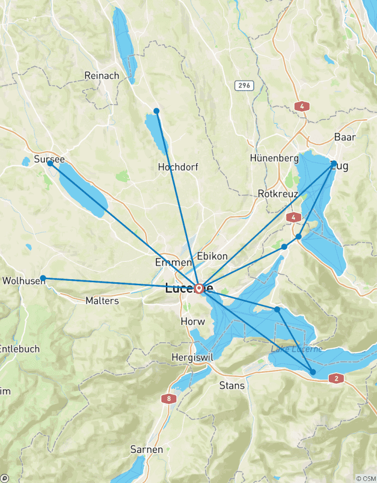 Vacances à vélo Centre tour Lucerne circuit