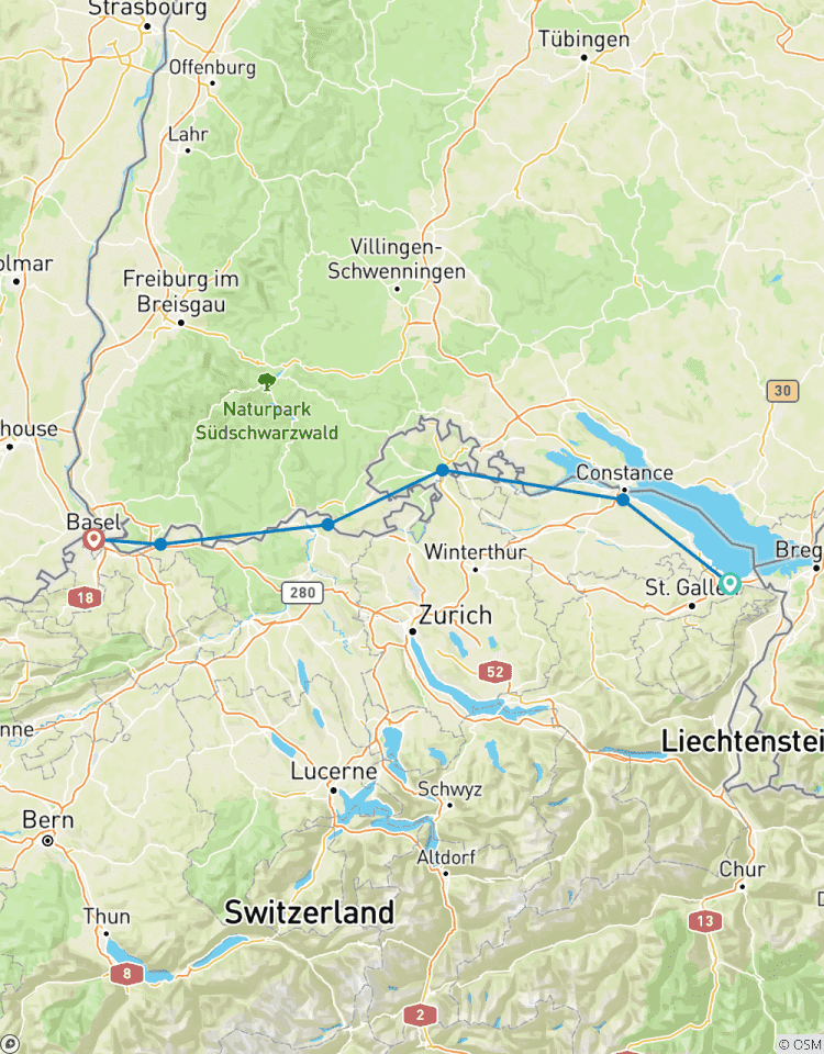 Vacances à vélo - Les points forts du Rhin circuit