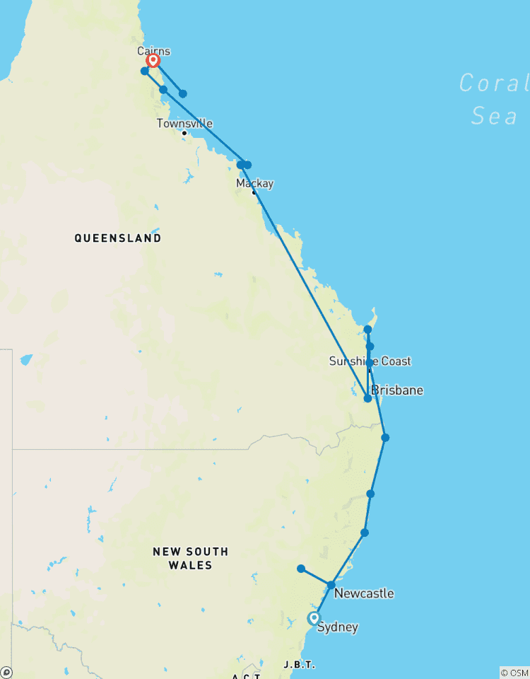 Sydney nach Cairns 14 Tage reise mit Fraser Island 4WD & Whits&ays Rundreise