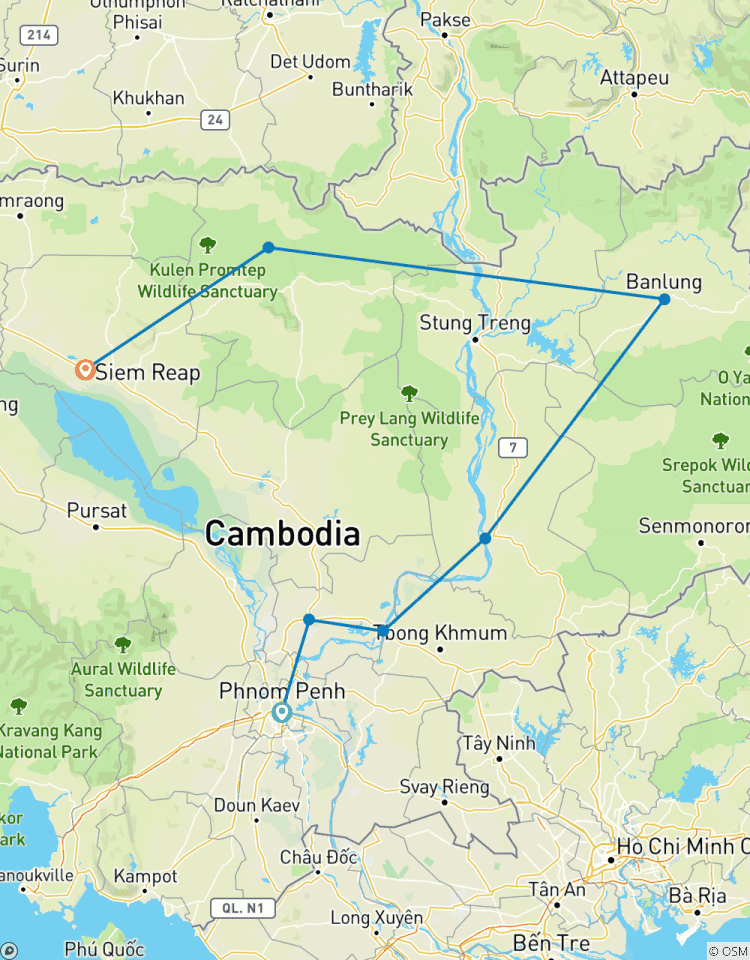 Circuito Camboya para viajeros activos: de la capital a Angkor Wat (10 días)