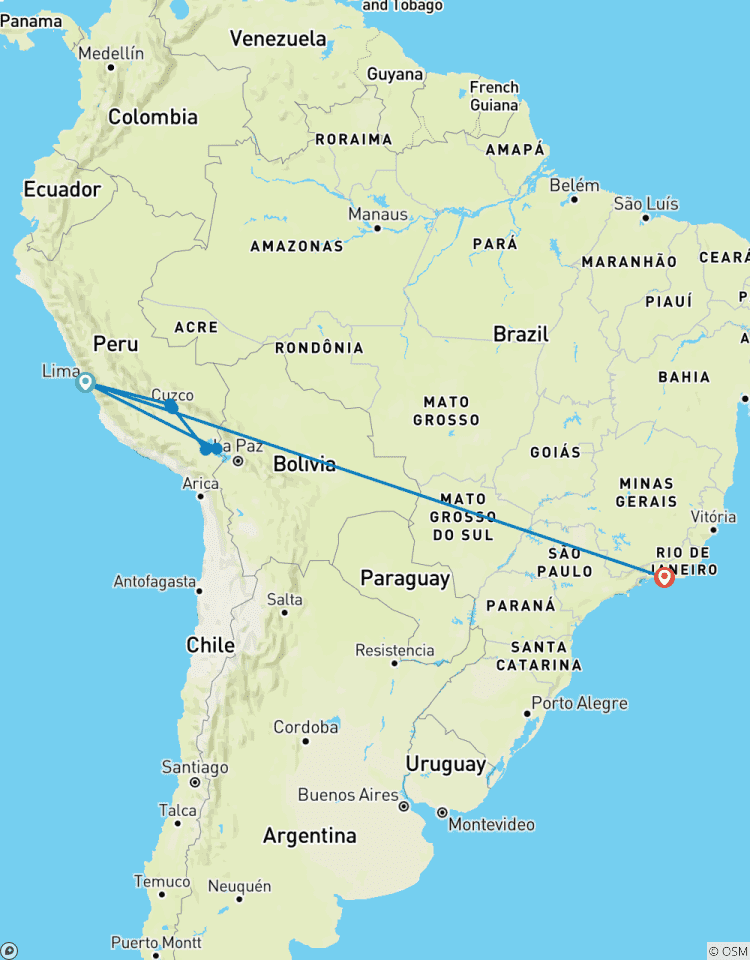 Peru & Brasilien Rundreise - 15 Tage Anden & Meer Rundreise