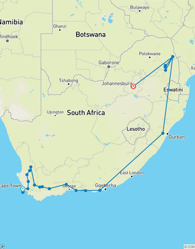 Stadt, Küste & Safari - Das Beste von Südafrika Rundreise