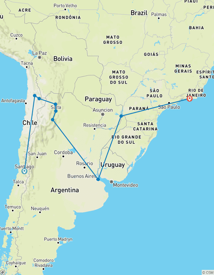 Chile, Argentinien & Brasilien Rundreise - 17 Tage Wüste, Metropolen & Wasserfälle Rundreise