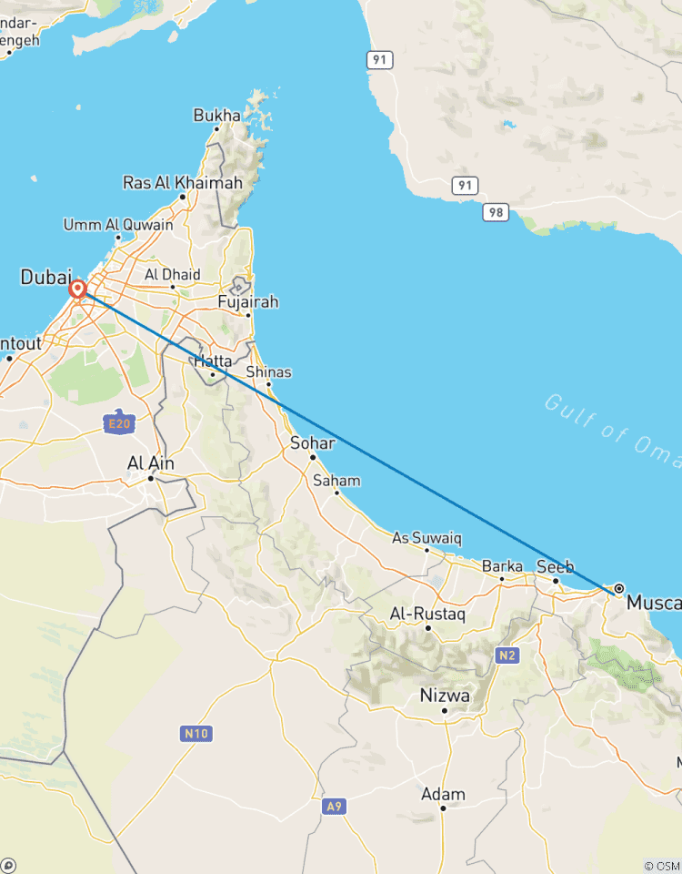 MUSKAT & DUBAI WERTVOLL FIT TOUR Rundreise