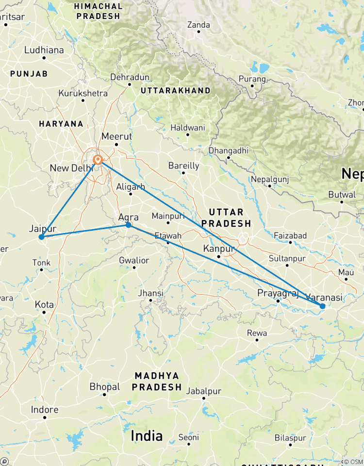 7-Day Private Golden Triangle Tours Delhi Agra Jaipur With Ghats of Varanasi Tour