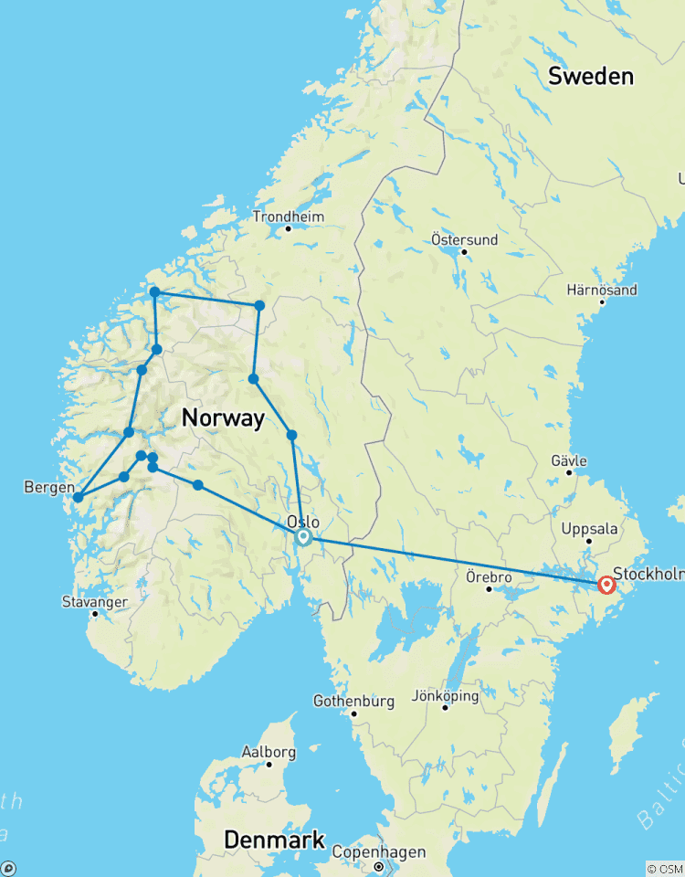 Jewel of Norwegian Fjords, Charm With Stockholm Tour