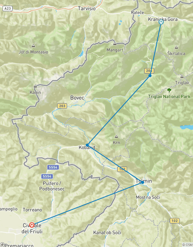 Alpe-Adria-Trail: Kranjska Gora - Cividale (7 Tage) Rundreise